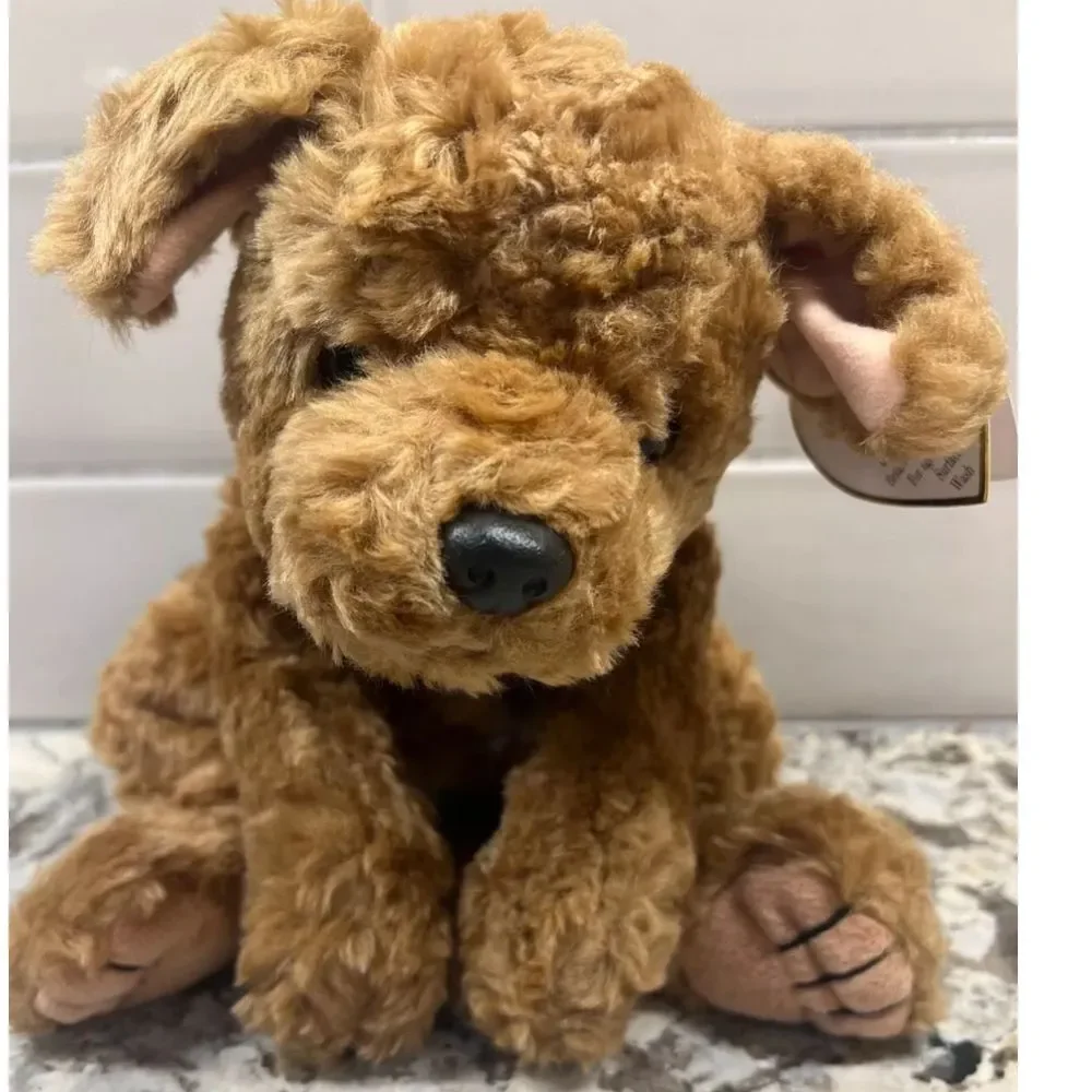 Ty  Biscuit Classic Stuffed‎ Animal Puppy Dog Brown Curly Plush Toy